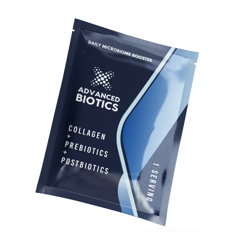 Our Daily Microbiome Booster combines two precision prebiotics, a next-generation postbiotic, and gold-standard collagen powder to bring you a multi-functional solution for everyday health and happiness.